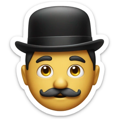 Man with Charlie Chaplin moustache  sticker