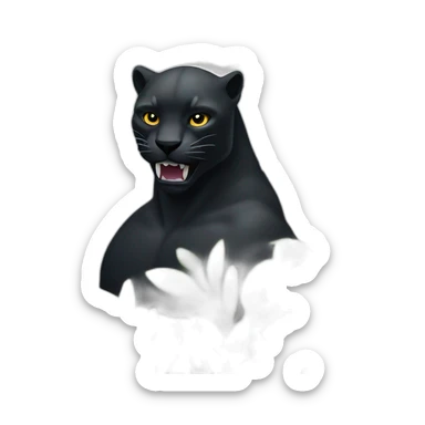 black pantera animal behind a bush sticker