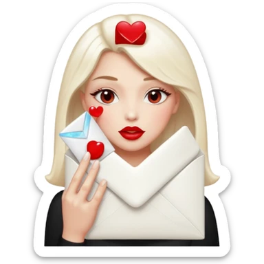 a beautiful loving kiss on it lipstick white opal envelope sticker