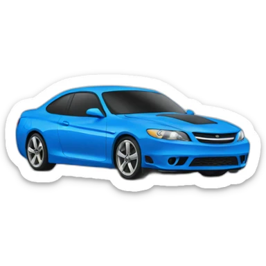 swag blue car with eyes sticker