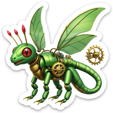 Cyber-steampunk-Caterpie-Flygon-Scyther-fusion sticker