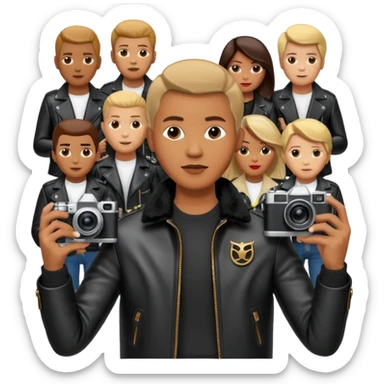 someone who's taking a photo in a room with with the wax figures of celebrities sticker