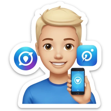A realistic close-up photo of a professional-looking person smiling, with a blurred high-tech office background. Next to the person's face, there is a floating Instagram Blue Verified Badge. The lighting is cinematic, and the image looks like a high-end profile picture." sticker