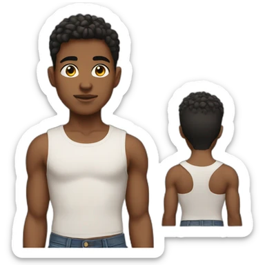 Boy with crop top sticker