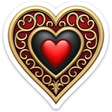 Can you make a heart with a gothic design, I want black and blood red colors . I want the letter I in the middle of the heart sticker