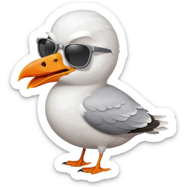 A seagull rocking out sticker