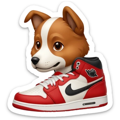 dog with jordans (shoes) sticker