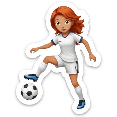 Red head whit girl playing soccer sticker