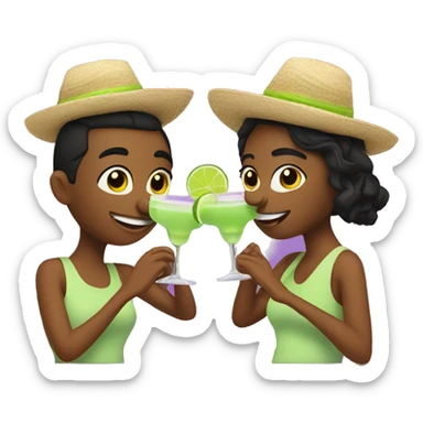 Couple drinking margaritas  sticker