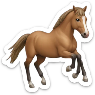 Springpferd springt über hinderniss sticker