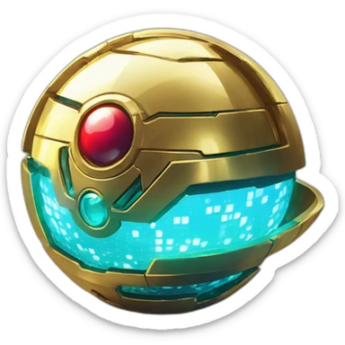 Pixel Legendary Book Cyberpunk Pokemon Pokeball Gold Shiny Glow sticker