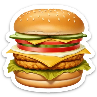 chicken sandwich with pickles and mayo on a seedless bun sticker