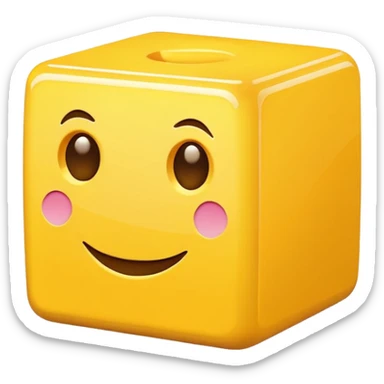 Cube yellow with a face sticker