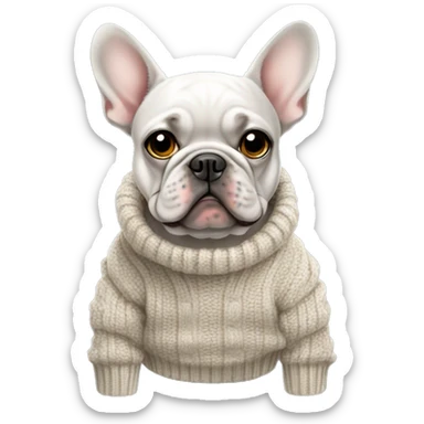 Merle French bulldog in sweater sticker