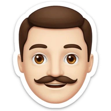 Dumb with moustache sticker