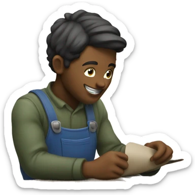 carpenter student learning from master sticker