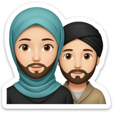 Hijabi girl with beard boy sticker