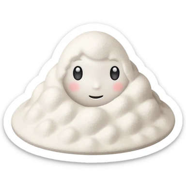 small white powder mound with fine matte texture and softly uneven surface, no label, scoop, or extras, soft lighting, subtle shadows, transparent background, emoji scale sticker