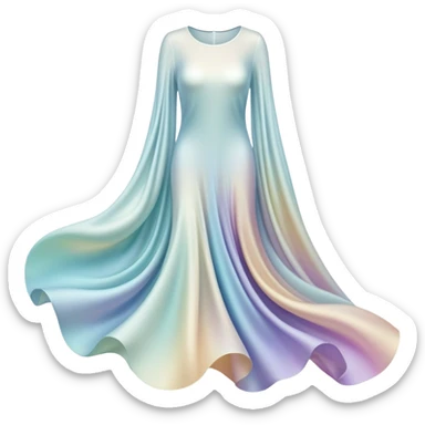 Elegant ethereal fabric-like flowing forms creating abstract clothing shape, personal style definition symbol, soft glowing essence sticker