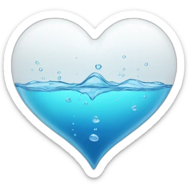 White heart with water sticker