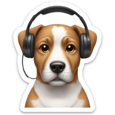 Dog with headphones sticker