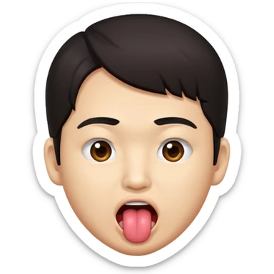 An Asian guy sticking out his tongue  sticker