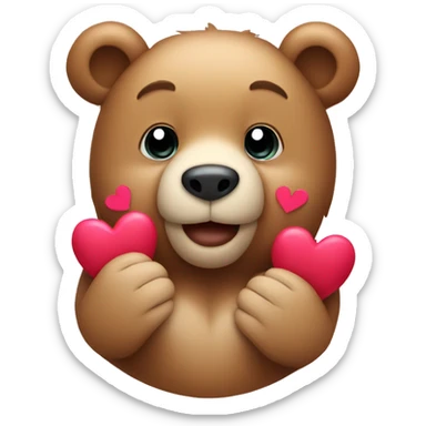 bear with hearts sticker