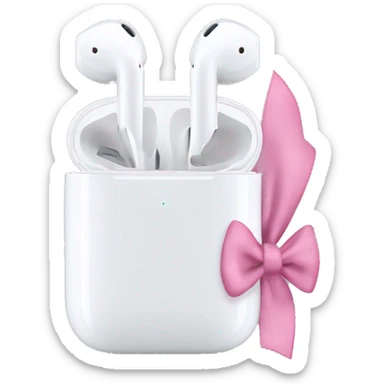 AirPod Max white with pink bows on each side  sticker