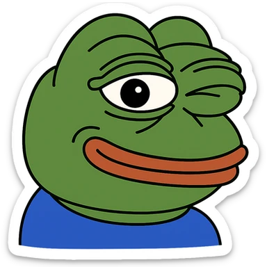 pepe the frog winking sticker