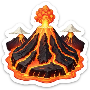 planet, Volcano Planet, lava rivers and erupting peaks sticker