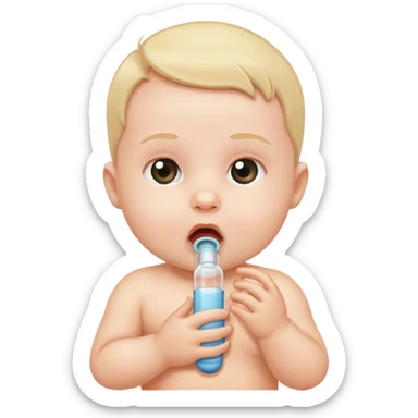 bebe com tubo na garganta sticker