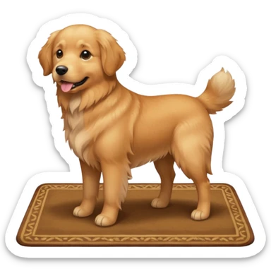 dog standing on a carpet sticker
