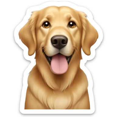 short haired golden retriever-looking dog with dark brown eyes sticker