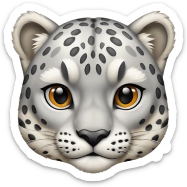 Deformed Snow leopard sticker