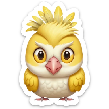 simple and cute cockatiel apple style emoji sticker