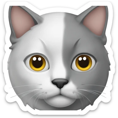 two cats, one gray and one white sticker