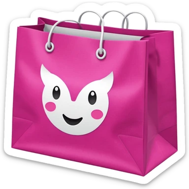 bolsa de papel fucsia con asas blancas y en el centro de la bolsa la palabra DRUNI en color blanco sticker