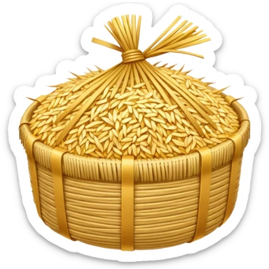 bundle of rice straw, simple, clear, no text sticker