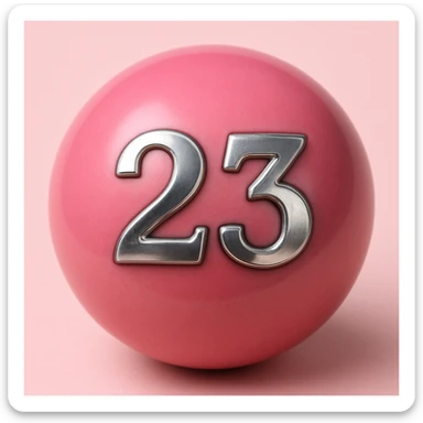Make the number 23 metallic on the pink billiard ball sticker