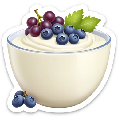 yoghurt bowl with grapes and blueberries sticker