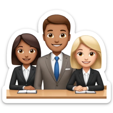 3 people business meeting sticker