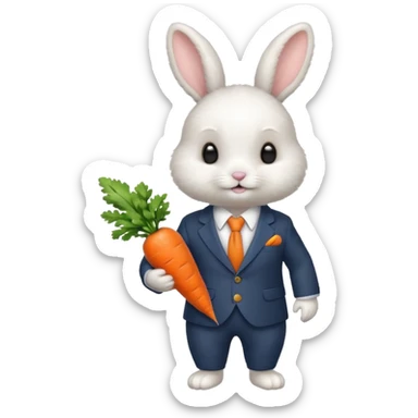 baby bunny in suit sticker