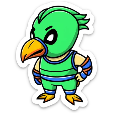 Louisiana themed luchador mask with pelican and bayou design sticker