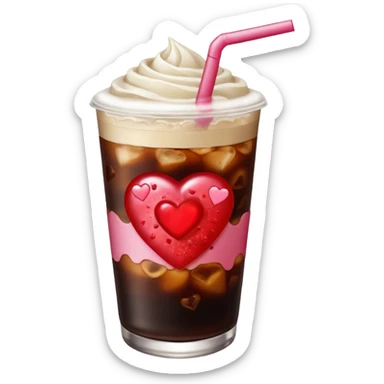 valentines themed iced americao sticker