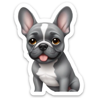 Gray French bulldog sticker
