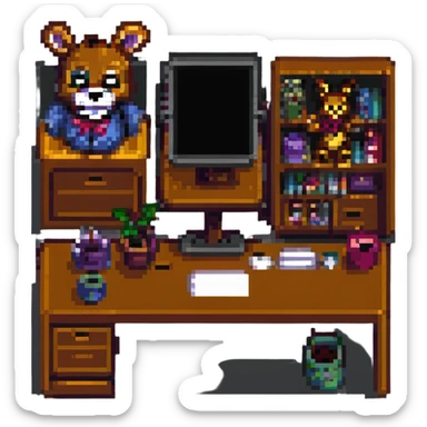 FNAF 1 office pixel art style sticker