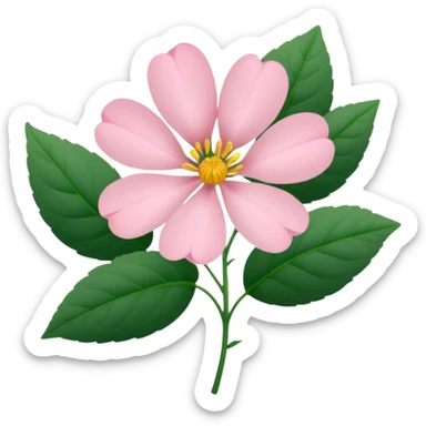 Aesthetic flowers and plants growing from the ground in colours of soft pink matching the deep green leaves (to describe/match with the word flourish) sticker