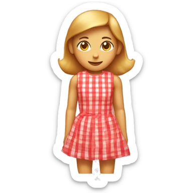 Red and white gingham dress sticker