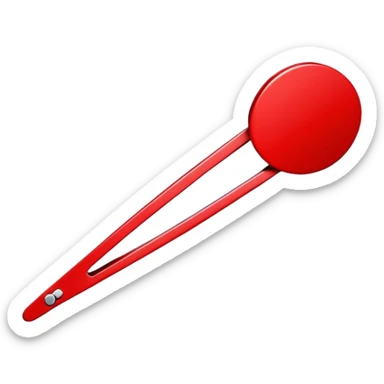 a bright red hairpin hair clip sticker