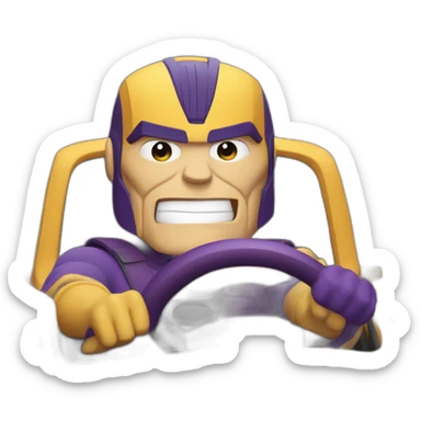 thanos driving a car sticker